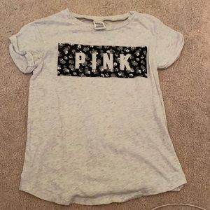 PINK logo floral t shirt